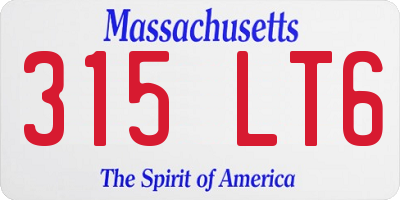 MA license plate 315LT6