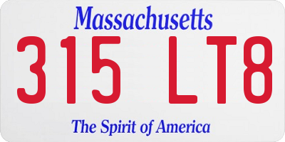 MA license plate 315LT8