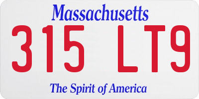 MA license plate 315LT9
