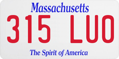 MA license plate 315LU0