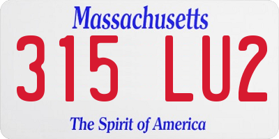 MA license plate 315LU2