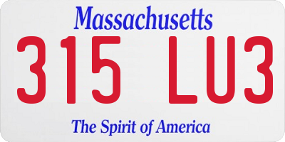 MA license plate 315LU3