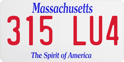 MA license plate 315LU4