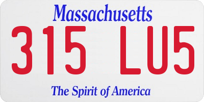 MA license plate 315LU5