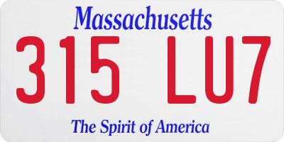 MA license plate 315LU7