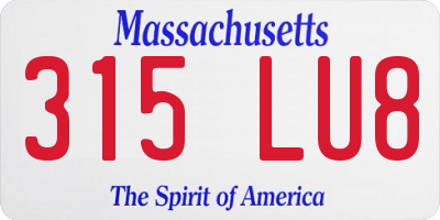 MA license plate 315LU8