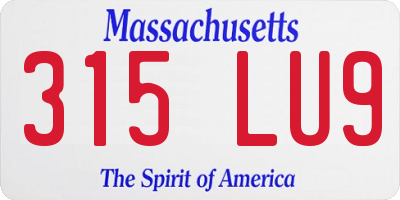 MA license plate 315LU9