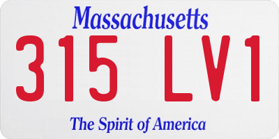 MA license plate 315LV1
