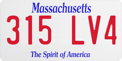 MA license plate 315LV4