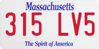 MA license plate 315LV5