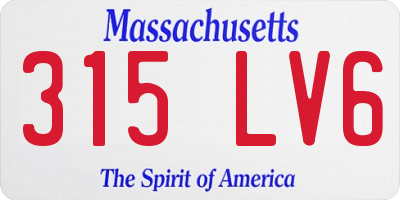MA license plate 315LV6