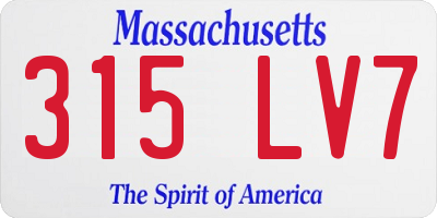MA license plate 315LV7