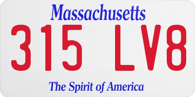 MA license plate 315LV8