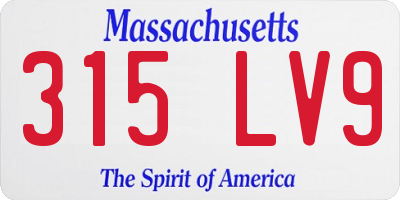 MA license plate 315LV9