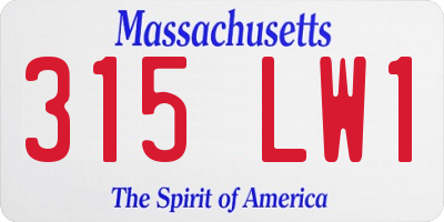MA license plate 315LW1