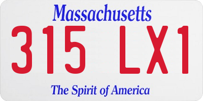 MA license plate 315LX1