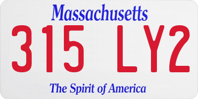 MA license plate 315LY2
