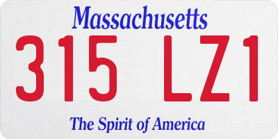 MA license plate 315LZ1