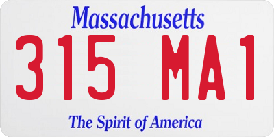 MA license plate 315MA1
