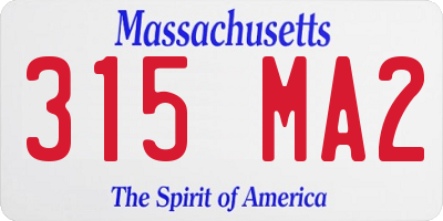 MA license plate 315MA2