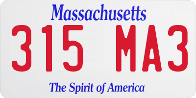 MA license plate 315MA3