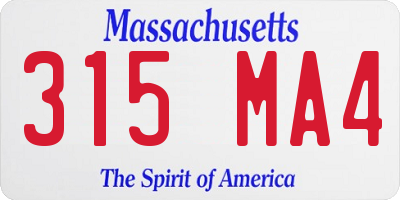 MA license plate 315MA4