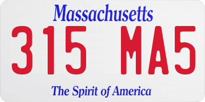 MA license plate 315MA5