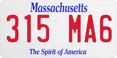 MA license plate 315MA6