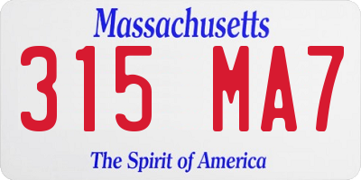 MA license plate 315MA7