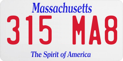 MA license plate 315MA8