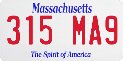 MA license plate 315MA9