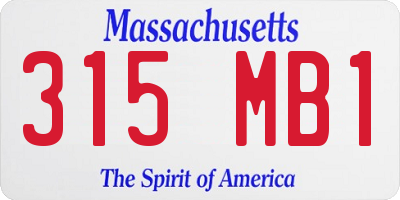 MA license plate 315MB1