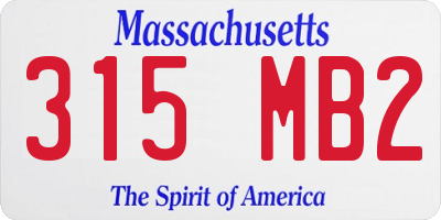 MA license plate 315MB2