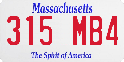 MA license plate 315MB4