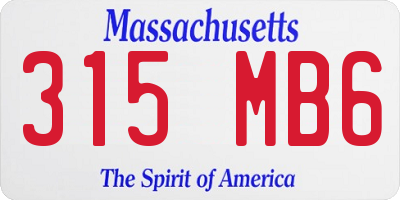 MA license plate 315MB6