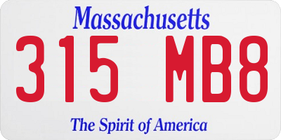 MA license plate 315MB8