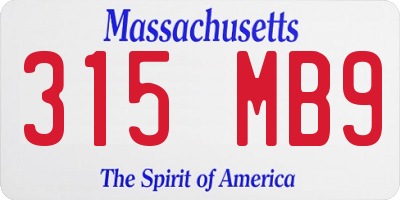 MA license plate 315MB9