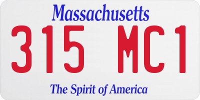 MA license plate 315MC1