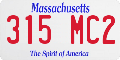 MA license plate 315MC2