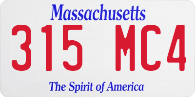 MA license plate 315MC4