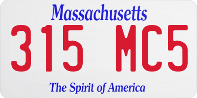 MA license plate 315MC5