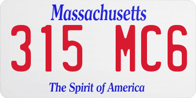 MA license plate 315MC6