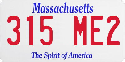 MA license plate 315ME2
