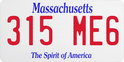 MA license plate 315ME6