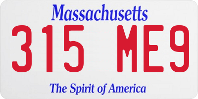 MA license plate 315ME9