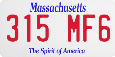MA license plate 315MF6