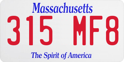 MA license plate 315MF8