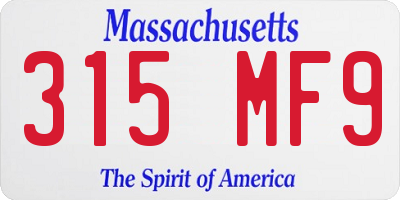 MA license plate 315MF9