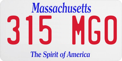 MA license plate 315MG0
