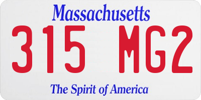 MA license plate 315MG2